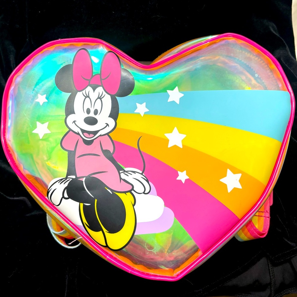 Disney clear, iridescent backpack.
